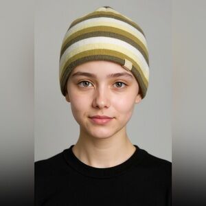 Nike Striped Kids Hat - Olive, White, Tan